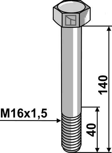 Hexagon bolts with metric fine thread - m16x1,5x140 - 8.8 51-1015