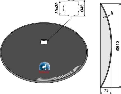 Plain disc Ø610x5 fitting for Simba P08369