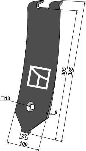 Centre guideboard fitting for Lemken Karat 3374484