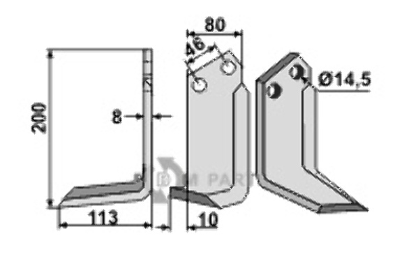 Blade, left model fitting for Sovema 900111017