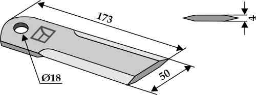 Straw chopper flail blade fitting for John Deere Z 48237