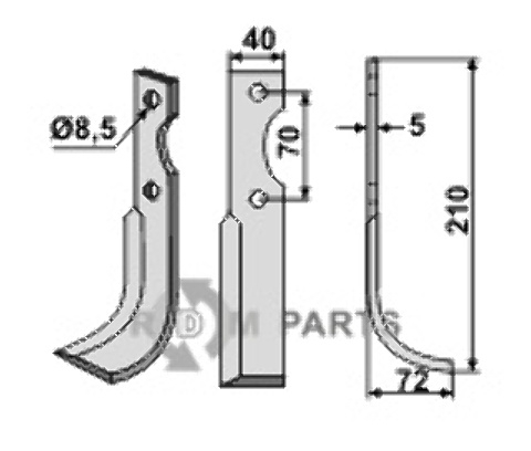 Blade, right model fitting for Adriatica HP 8-10