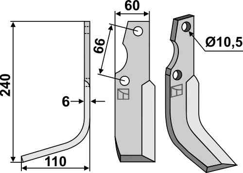 Blade, left model fitting for Goldoni 0435