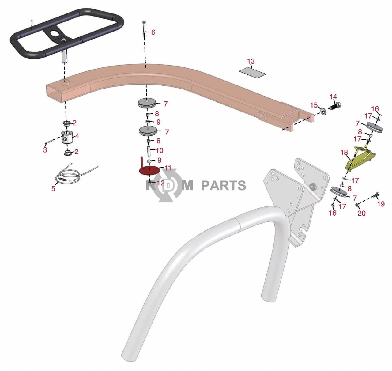 Replacement parts for Toro 3050 Steering Arm