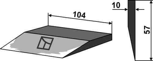 Lateral knife 104mm fitting for Alö 11261398