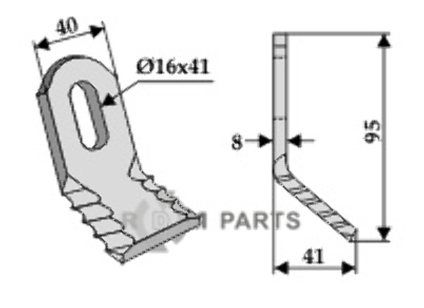 RDM Parts Y-blade fitting for Rousseau 5.254.43