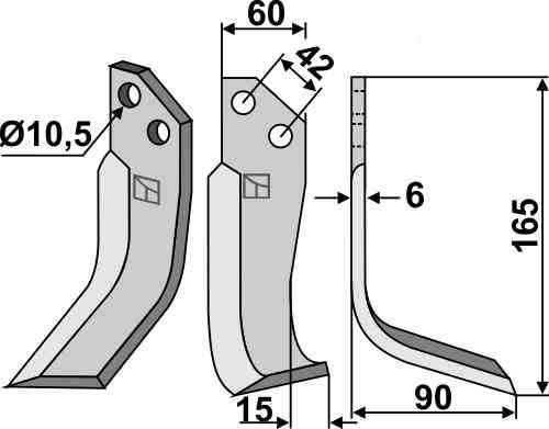 Blade, right model fitting for Goldoni 5624312