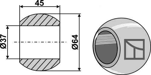 Ball for lower link hook Cat. III