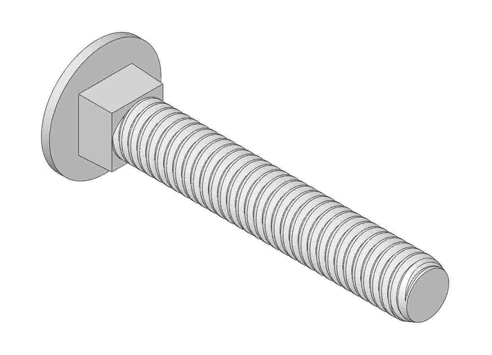 Bolt - carriage 5/16-18 x 2 gr 5 