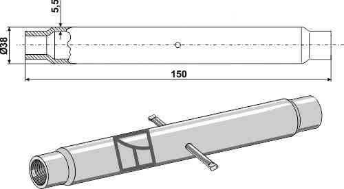 Topstangbuis M24x3