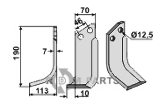 Blade, left model fitting for Muratori 12000600