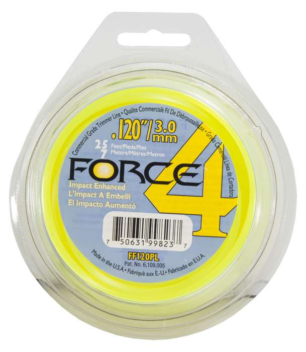 Trimmer line force 4™ shaped yellow 25' loop .120" / 3.0mm