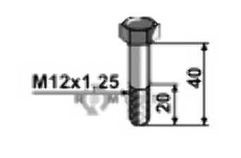 Hexagon bolts with metric fine thread - m12x1,25 - 8.8 51-1240.1