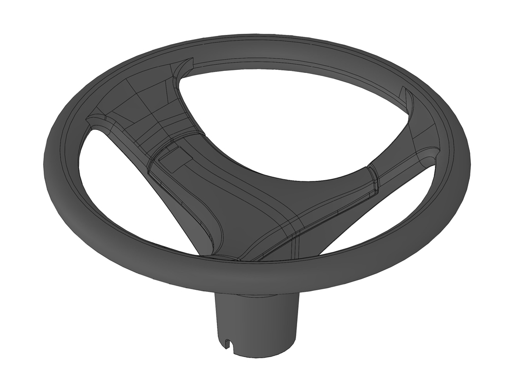 STEERING WHEEL ASSY - 14 in Incl CAP