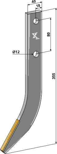 Row cutter hook - Hard metal