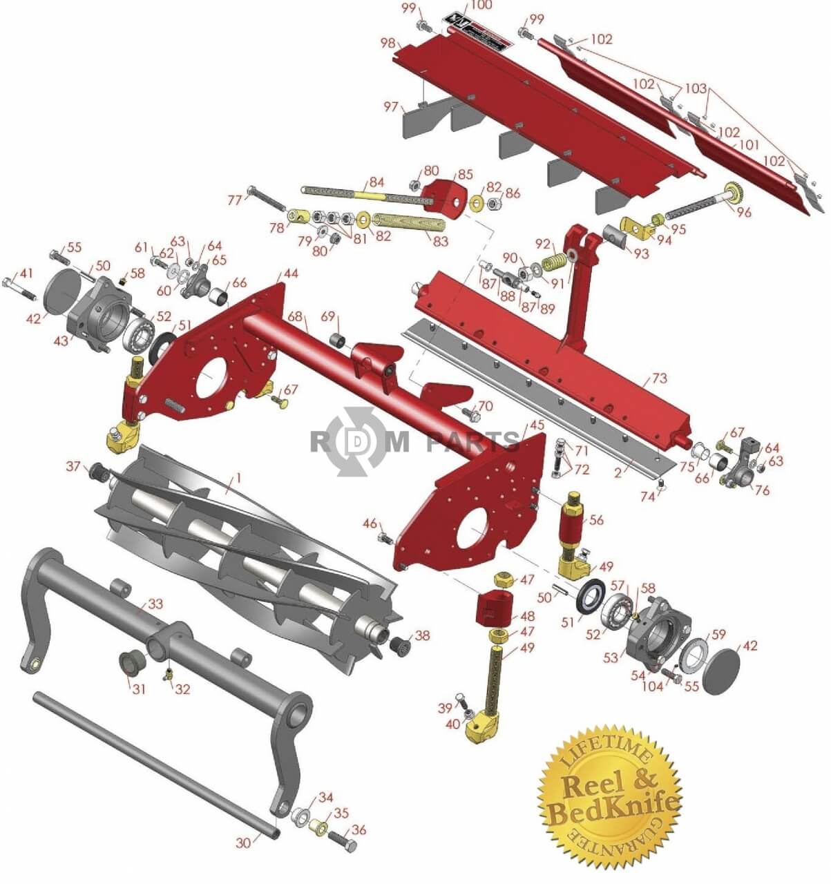 Replacement parts for RM 6500D 6700D cutting unit Model 03860 03861 & 03862