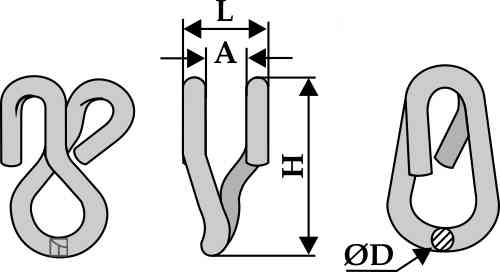 Shackle for fixing 2 blades 63-tur-71 Shackle for fixing 2 blades 63-tur-71