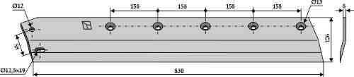 Left lateral knife fitting for Redrock 100 083 L