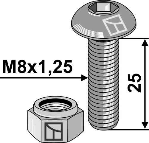 Saucer-head screw with hexagon socket with nut fitting for Storti 90000053
