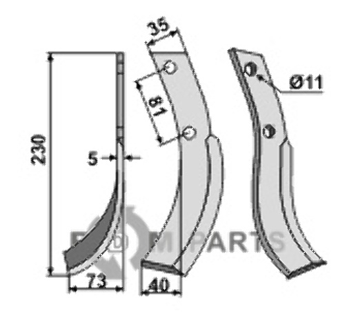 Blade, left model fitting for Honda 501