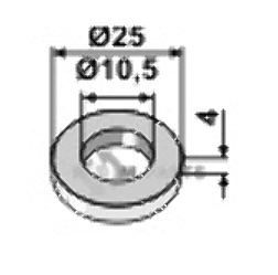 Scheibe Ø25x4xØ10,5 63-agr-55