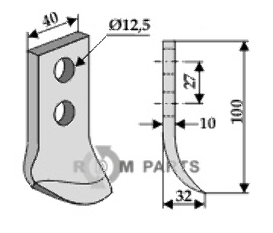 RDM Parts Mes voor grachtenfrees