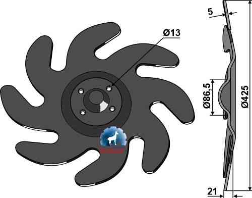 Levelling disc - right fitting for Väderstad 443680 / 459685 / 473586 Levelling disc - right fitting for Väderstad 443680 / 459685 / 473586