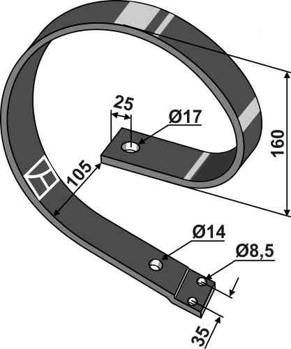 Inner tine fitting for Farmet Kompaktomat 3000300