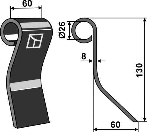 Couteau-fanes fitting for Baselier BN130 - LK01041