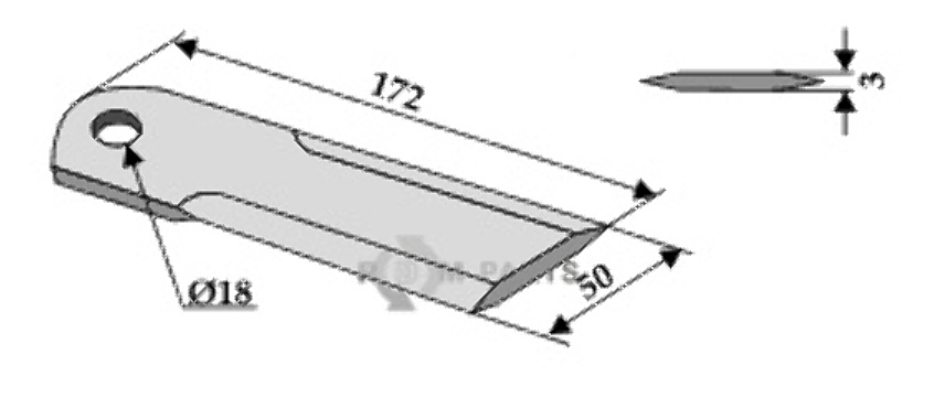 Straw chopper flail blade