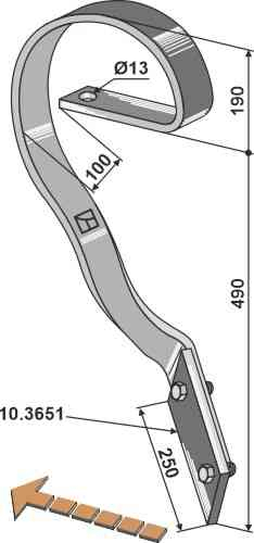 Brake tine, left model