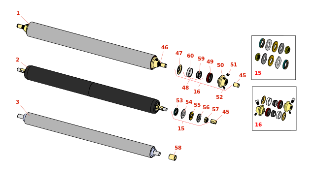 National 84 Mower Rollers