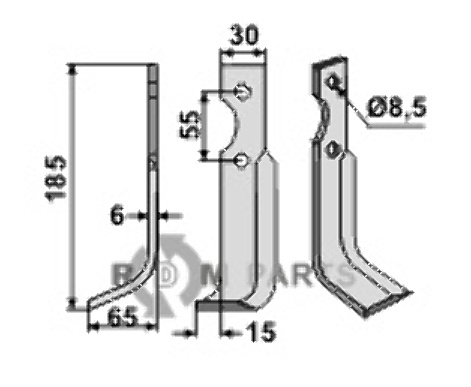 Freesmes, linkse uitvoering passend voor Carraro Antonio 6809008