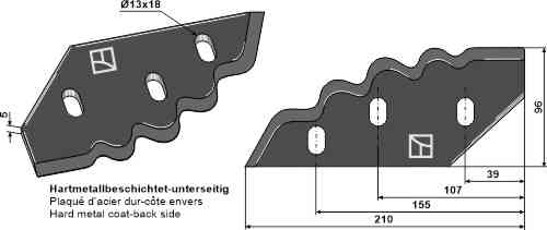Food mixer knives, left