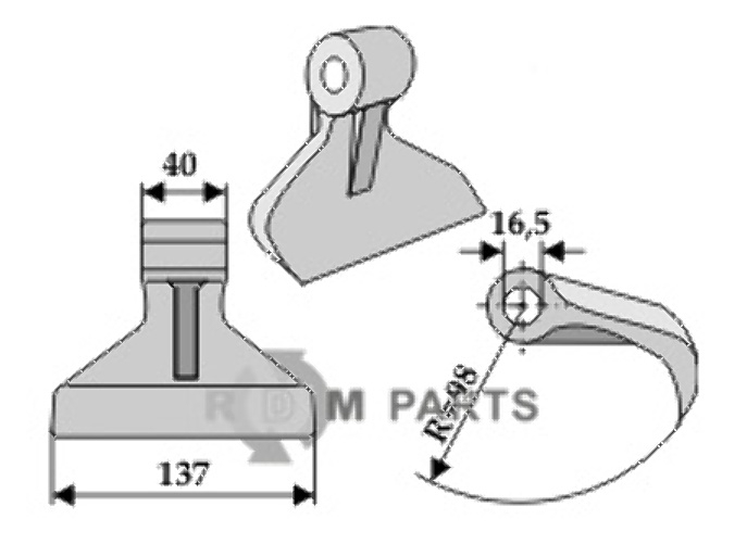 RDM Parts Hamerklepel passend voor Berti ML/0007