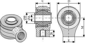 Ball joint terminals for top-links with M38 x 2 internal screw thread