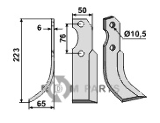 Blade, left model fitting for Barbieri 1105