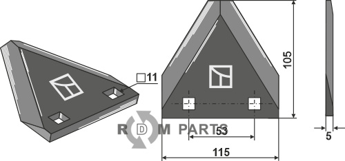 Voermengwagenmes passend voor Belair 57243