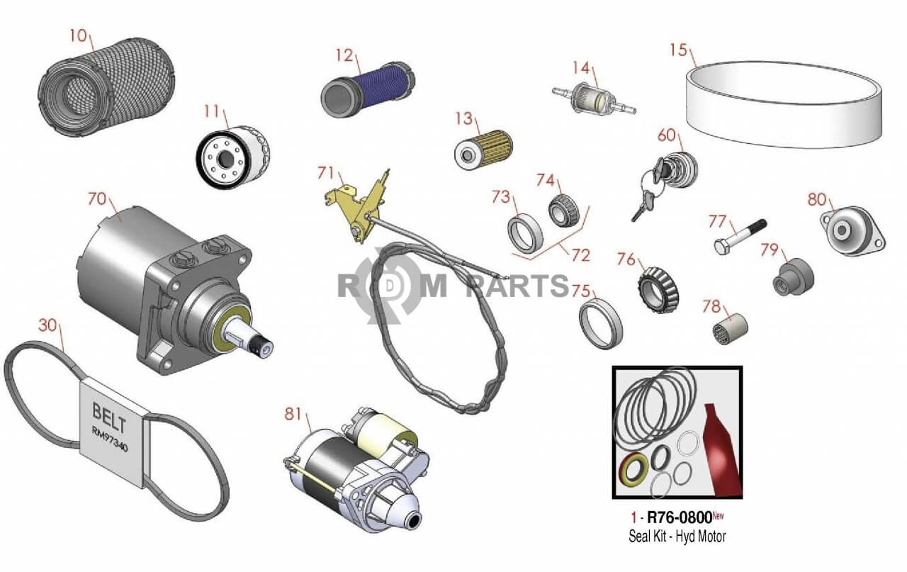 Replacement parts for John Deere 2500B Traction Unit