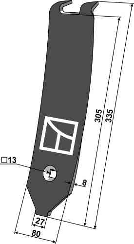 Centre guideboard fitting for Lemken Karat 3374482