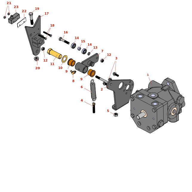 Toro Sand Pro 2020 Hydraulic Pump Mounting