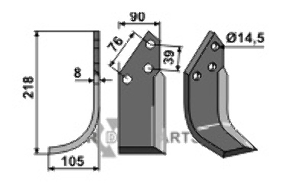 Blade, left model fitting for Breviglieri 0066046S