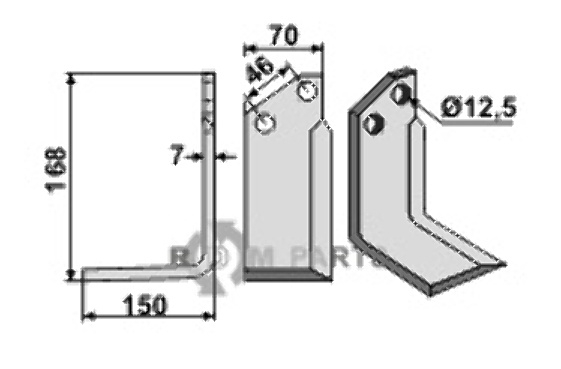 Blade, left model fitting for Muratori 12002300