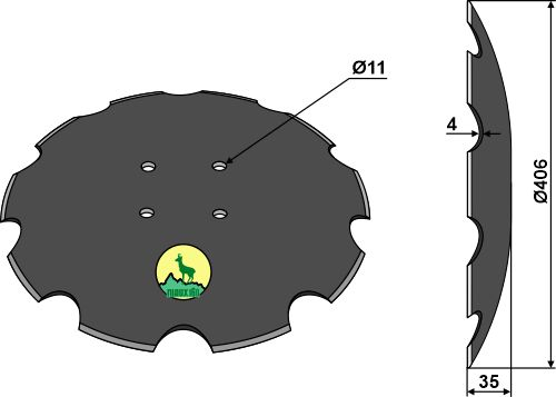 Tallerken takket - Ø406x4 31-216fi-0127
