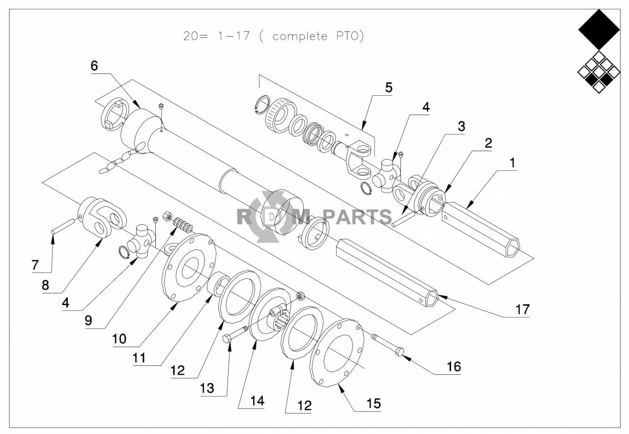 Replacement parts for VD7316 PTO