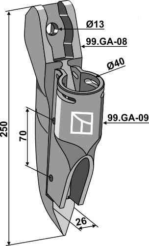 Metal seed share compl. fitting for Gaspardo G16670600R