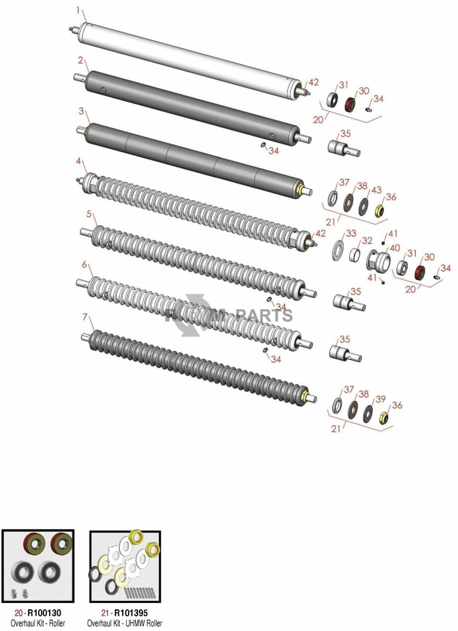 Replacement parts for Jacobsen Eclipse 118 & 122 Rollers