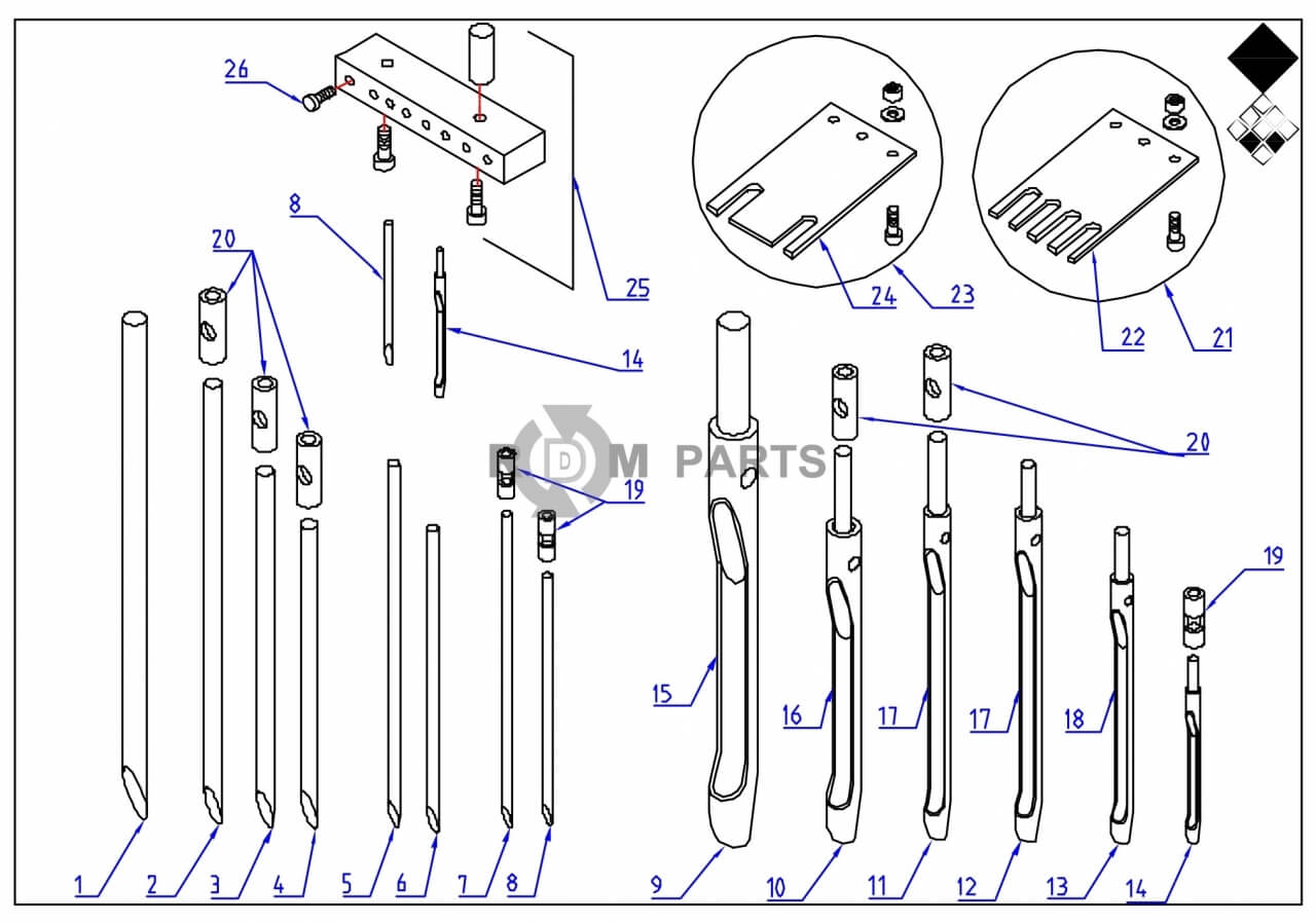 Replacement parts for VD7626 Pennen