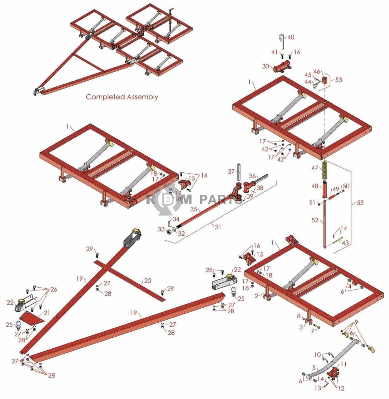 Replacement parts for Jacobsen Blitzer Pull Frames