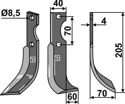 Blade, right model fitting for Honda F300